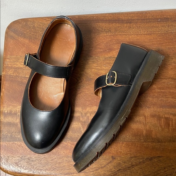 Dr. Martens Shoes - Dr. Martens Vintage Indica Black Mary Jane Leather Shoes